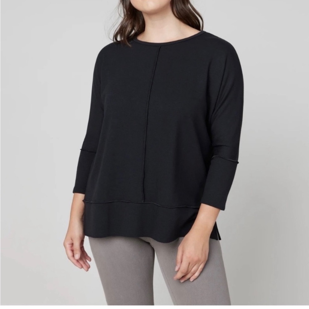SPANX Black Long Sleeve Relaxed Seamed Top